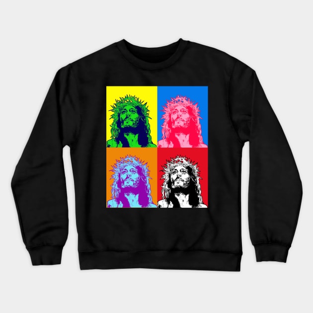 Jesus Christ Pop Art Crewneck Sweatshirt by absolemstudio